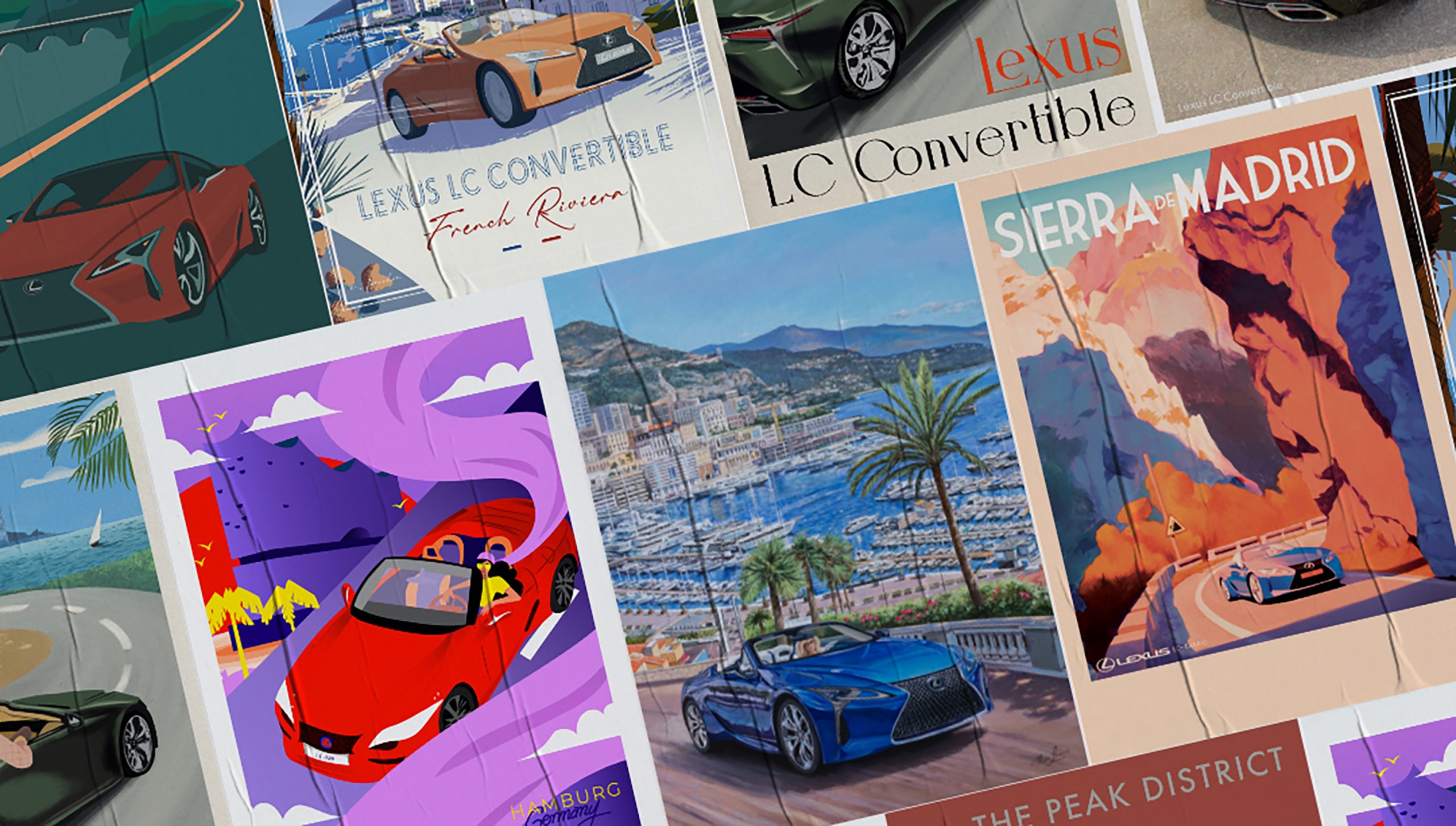 Galería: Lexus Presenta el LC Cabrio como Inspiración de Pósteres de Viajes Europeos: Visiones Modernas de la Tradición del Gran Turismo